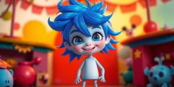 blue haired cartoon characters